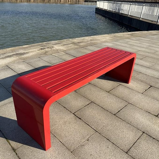 Durable Outdoor Metal Garden Bench - Stylish Porch and Park Seating, Weather-Resistant, Comfortable Design for Patio, Yard, and Balcony