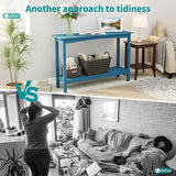 Outdoor Console Table, All-Weather 2-Tier Patio Console Table, Outside Plant Stand Table, Low Maintenance - Photo 6