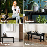 Nidouillet 35.5" Outdoor Garden Bench, Weatherproof Patio Benches 2-Person Seat Backless Wooden Porch Bench - Photo 6