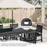 Stoog 7 Pieces Patio Dining Sets, All-Weather HIPS Material & Aluminum Frame Dining Table with 2" Umbrella Hole - Photo 6