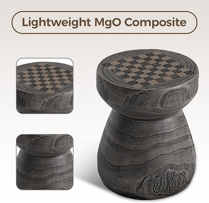 COSIEST Outdoor Side Table with Chessboard - Photo 6