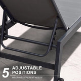 PURPLE LEAF Patio Chaise Lounge Set 4 Pieces Aluminum Outdoor Lounge Chairs with Wheels, Textilene Sunbathing Recliner - Photo 5