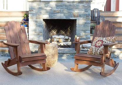 Teal Island Designs Chandler Dark Natural Adirondack Rocking Chair