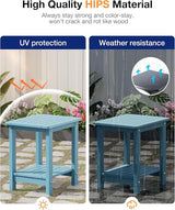 YEFU Outdoor Side Table for Patio: 16" HIPS Weather - Resistant Adirondack Tables Set of 2 - Small Square End Tables - Photo 5
