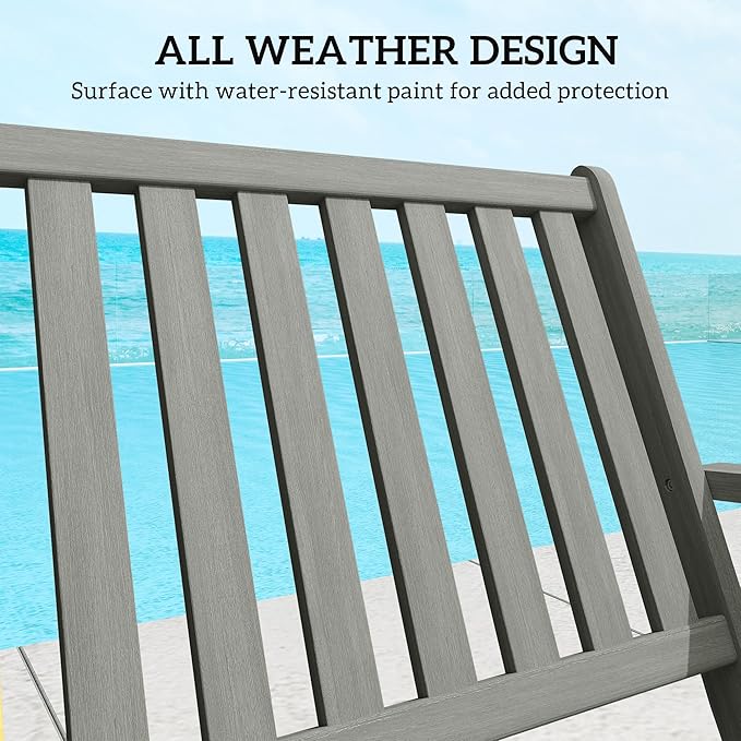 Folding Outdoor Patio Lounge Chairs Loveseat Seating Outdoor, Outdoor Garden Bench, Patio Porch Chair Furniture - Photo 7