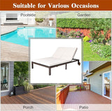 COSTWAY 2-Person Patio Rattan Lounge Chair Chaise Recliner Adjustable Cushion - Photo 6