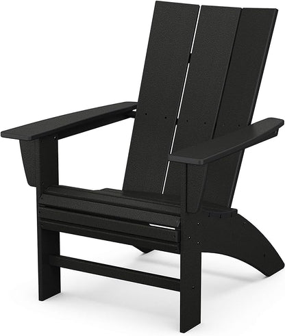 POLYWOOD Modern Curveback Adirondack Chair, HDPE Outdoor Patio Furniture, Fade-Proof Fire Pit Deck Garden Chair, Adult Size, Made in USA