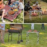 Anbte 2ft Folding Grill Table, Adjustable Height Max 27.5" Aluminum Camping Table, Heat-Resistant Tabletop, Lightweight - Photo 8