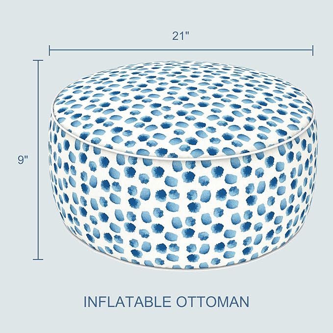 LVTXIII Outdoor Inflatable Ottoman, 21"x21"x9" Patio Fade-Resistant Footrest Stool with Handle - Photo 3