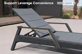PURPLE LEAF Outdoor Chaise Lounge 2 Pieces Patio Recliner Sunbathing Tanning Chair for Poolside Balcony with Armrests - Photo 5