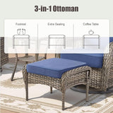 7 Pieces Outdoor Furniture Set with Swivel Chairs - Photo 8