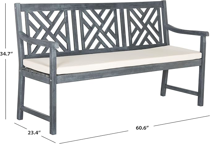 Safavieh PAT6738A Outdoor Collection Bradbury 3 Seat Bench