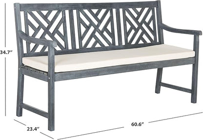 Safavieh PAT6738A Outdoor Collection Bradbury 3 Seat Bench
