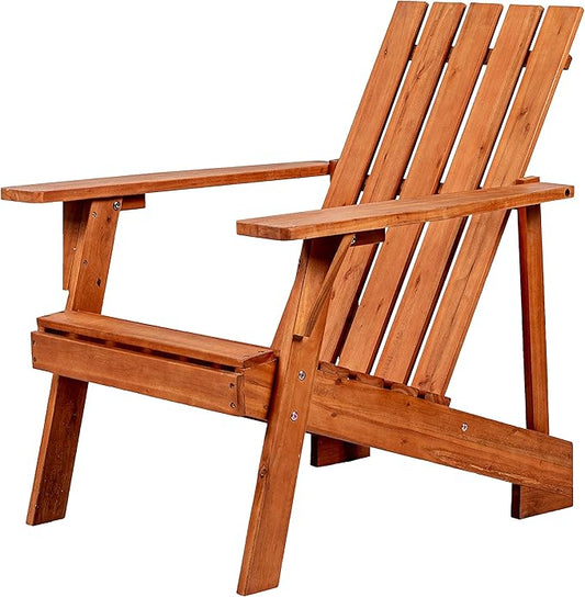 JONATHAN Y PAT1001A Irving Outdoor Patio Modern Acacia Wood Adirondack Chair for Garden, Lawn, Backyard, Pool, Deck, Beach, Firepit, Light Brown