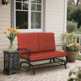 Outdoor Bench Patio Swing Glider Loveseat 2 Seats Rocking Chair - Photo 5