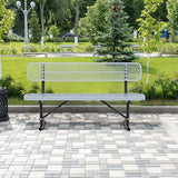 4/6/8 Feet Park Bench for Outside Heavy Duty Metal, Garden Benches Outdoor Bench with Backrest & Portable Frame - Photo 2