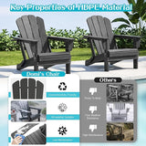 Domi Folding Adirondack Chair Set of 8, HDPE All-Weather Adirondack Chairs with Cup Holder - Photo 7