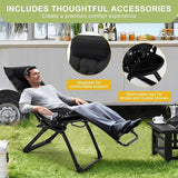 Zero Lounge Chair Supports 440 Lbs, Indoor/Outdoor Adjustable Folding Recliner with 29 Inch Seat - Photo 7