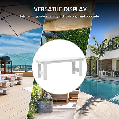 WestinTrends Ashore Outdoor HDPE 48" Modern Backless Patio Bench, White