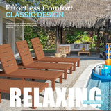 DIMAR GARDEN Outdoor Chaise Lounge,Resin Pool Lounge Chair Waterproof Recliner, Caramel - Photo 7