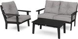 POLYWOOD® Lakeside Deep Seating Set, Black/Grey Mist - Photo 1