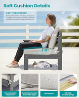 SERWALL 3 Pieces Patio Sofas, All-Weather Outdoor Couch Sectional Set - Photo 5