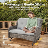 Belord 4 Piece Patio Wicker Furniture Set, Outdoor Swivel Rocker Chairs - Photo 3