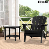 Patio Side Table, Outdoor HDPE Adirondack End Table for Patio,Outdoor Side Table for Backyard, Garden, Pool, Lawn,Black - Photo 2
