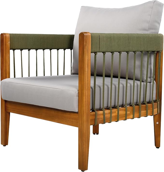 Christopher Knight Home Vinny Acacia Wood Club Chair, Outdoor Accent Chair - Photo 8