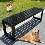 Pure Wrought Iron Metal Garden Bench with Reserved Fixing Holes, Backless Outdoor Bench, 2-3 Person Seat - Photo 1