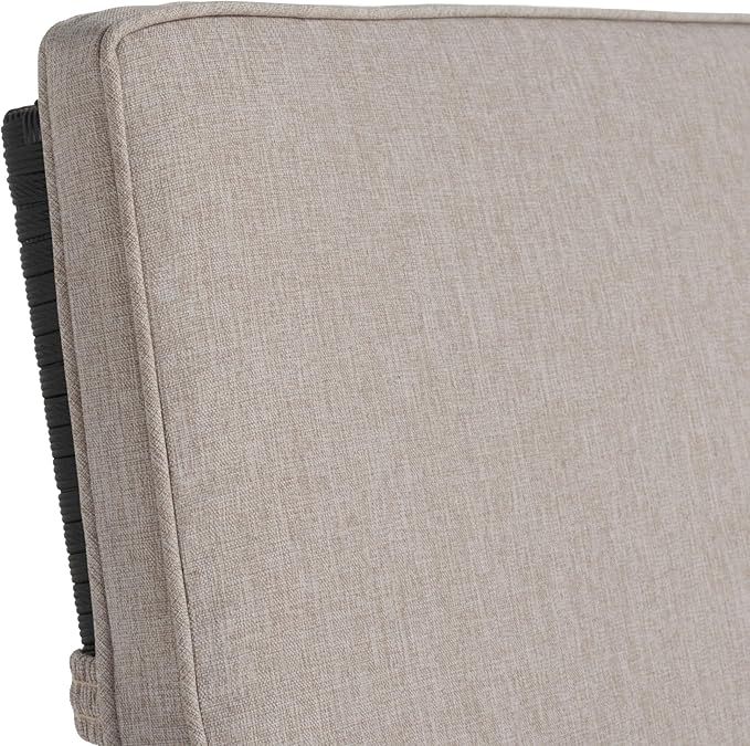 SAFAVIEH Outdoor Collection Cam Black/Light Grey Cushion Adjustable Chaise Lounge