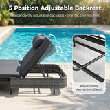 NICESOUL Double Chaise Lounge Outdoor, 51.2" Wide 2-Person Daybed with Independent Recline - Photo 5