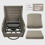 Swivel Patio Chairs Set of 2, High Back Outdoor Chairs, Wicker Patio Furniture with Cushions - Photo 7