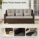 CHITA 6 Pieces Wicker Patio Furniture Set, Outdoor Conversation Set with 2 Pieces Rattan Rocking Swivel Chairs - Photo 2