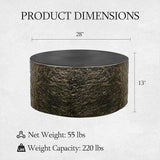 UPHA 28" Round Outdoor Coffee Table, Modern Hollow Concrete Patio Table - Photo 2