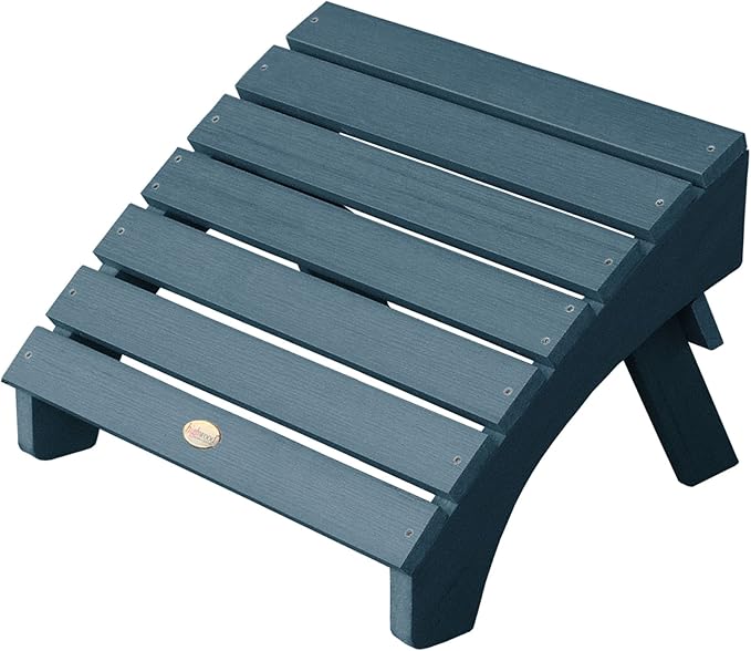 Highwood AD-KITCHL5-NBE Hamilton Folding & Reclining Adirondack Chair with Ottoman and Cup Holder, Nantucket Blue