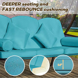 3 in 1 Outdoor Porch Swing with Adjustable Canopy, 3 Seat Outdoor Swing for Adults - Photo 6
