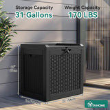 YITAHOME 32 Gallon Outdoor Storage Box, Water Resistant Resin Deck Box - Photo 5