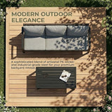 Green4ever Outdoor Furniture, 2 Pieces Patio Furniture Set with Coffee Table, Wicker Outdoor Couch with Cushions - Photo 5