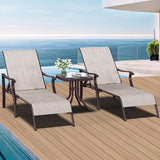 YITAHOME Pool Lounge Chair Set of 3, 2 Pieces Chaise Lounges Outdoor with Side Table - Photo 8