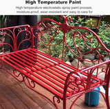 Metal Garden Bench, 52 in Outdoor Benches Weatherproof with Backrest and Armrests, 2 Seats Patio Benches for Front Porch - Photo 4