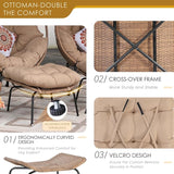 NICESOUL® 2 Person Wicker Stationary Egg Chair Indoor Outdoor - Photo 8