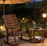 2-Piece Outdoor Rocking Chair with Table, Rocking Bistro Set High Back Porch Rocker Table Set for Patio Lawn Garden - Photo 3
