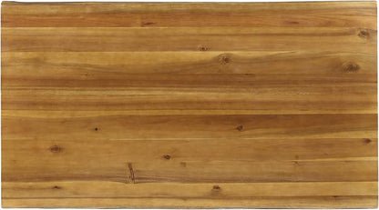Christopher Knight Home Sanibel Outdoor Acacia Wood Coffee Table, Teak Finish / Rustic Metal,Black and Brown