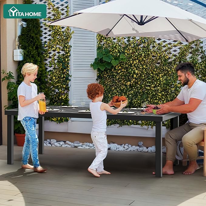 YITAHOME Aluminum Patio Dining Table for 8, 75" Outdoor Dining Table - Photo 5