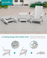 SERWALL Modern Folding Adirondack Chair with Cup Holders, All Weather Resistant Outdoor Adirondack Chair - Photo 7