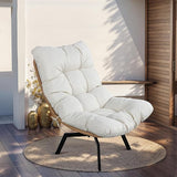 JAMFLY Rattan Swivel Chair, 360° Wicker Swivel Chairs with Thickened Cushions & Side Storage - Photo 1