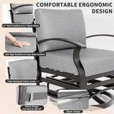 Gotland Outdoor Furniture, Metal Outdoor Swivel Chair with 5.1’’ High-Resilience Seat Cushions 6.2’’ Thick Back Pillow - Photo 8