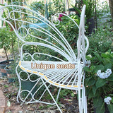 Metal Garden Bench, Outdoor Bench with Backrest, Patio Garden Bench, Hollow Out Leisure Park Bench Chair - Photo 4