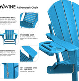 Adirondack Chair Set of 2, HDPE Folding Adirondack Chair with Multifunctional Cup Holder - Photo 4